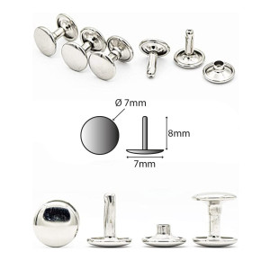 Double Cap Rivets A33, Nickel, 1000pcs