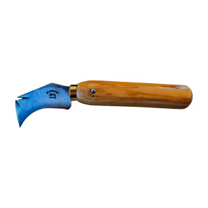 Coltello da Taglio per Pelle con Manico in Legno